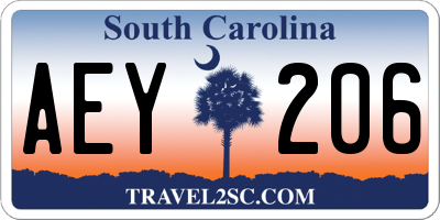 SC license plate AEY206