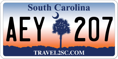 SC license plate AEY207