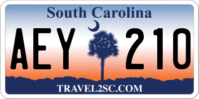 SC license plate AEY210