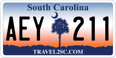 SC license plate AEY211