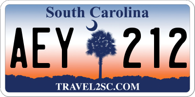 SC license plate AEY212