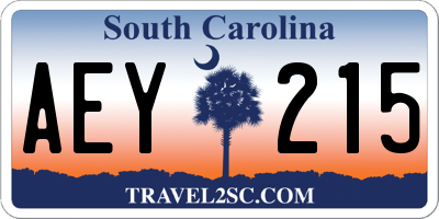 SC license plate AEY215