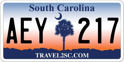 SC license plate AEY217