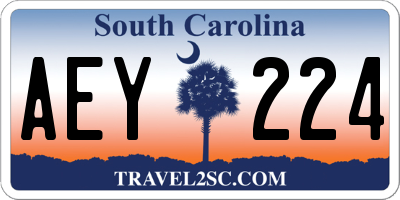 SC license plate AEY224