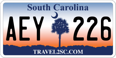 SC license plate AEY226