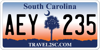 SC license plate AEY235