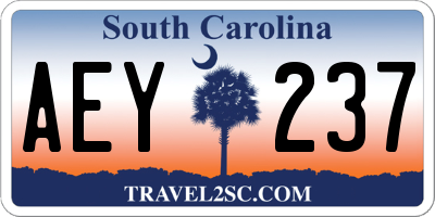 SC license plate AEY237