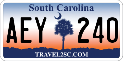 SC license plate AEY240