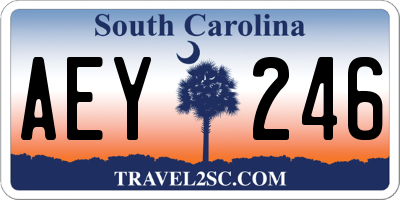 SC license plate AEY246