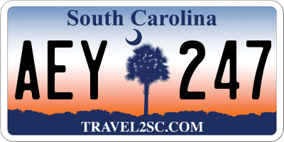 SC license plate AEY247