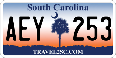 SC license plate AEY253