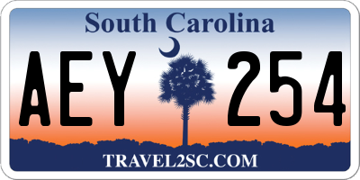 SC license plate AEY254