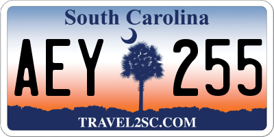 SC license plate AEY255