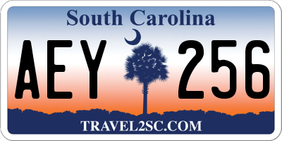 SC license plate AEY256
