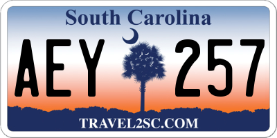 SC license plate AEY257