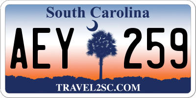 SC license plate AEY259