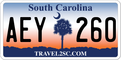 SC license plate AEY260