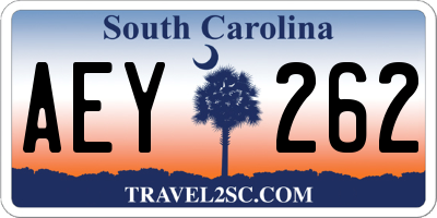 SC license plate AEY262