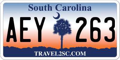 SC license plate AEY263