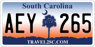 SC license plate AEY265