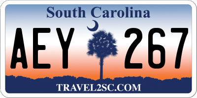 SC license plate AEY267