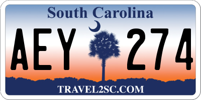 SC license plate AEY274