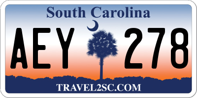 SC license plate AEY278
