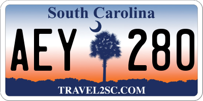 SC license plate AEY280