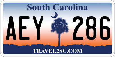 SC license plate AEY286