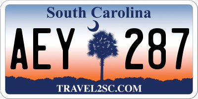SC license plate AEY287