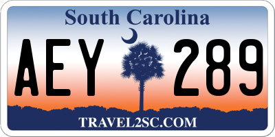 SC license plate AEY289