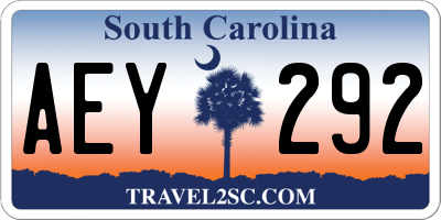 SC license plate AEY292