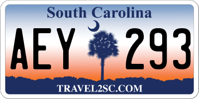 SC license plate AEY293