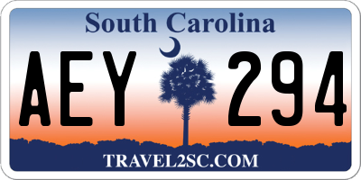 SC license plate AEY294