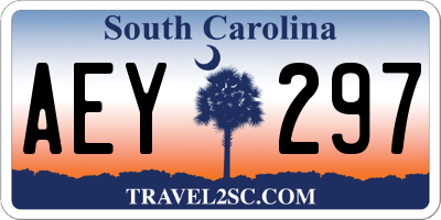 SC license plate AEY297