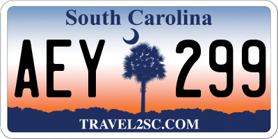 SC license plate AEY299