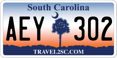 SC license plate AEY302