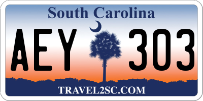 SC license plate AEY303
