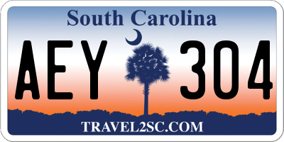 SC license plate AEY304