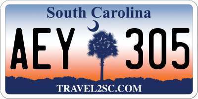 SC license plate AEY305