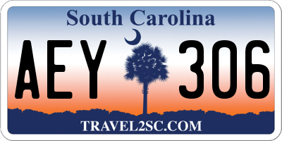 SC license plate AEY306