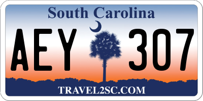 SC license plate AEY307