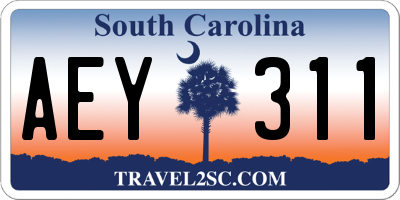 SC license plate AEY311