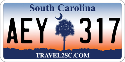 SC license plate AEY317