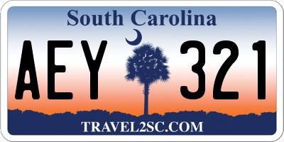 SC license plate AEY321