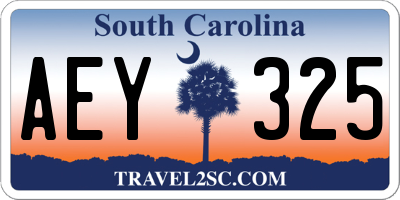 SC license plate AEY325