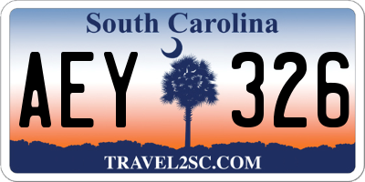 SC license plate AEY326