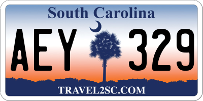 SC license plate AEY329