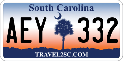 SC license plate AEY332