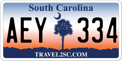 SC license plate AEY334